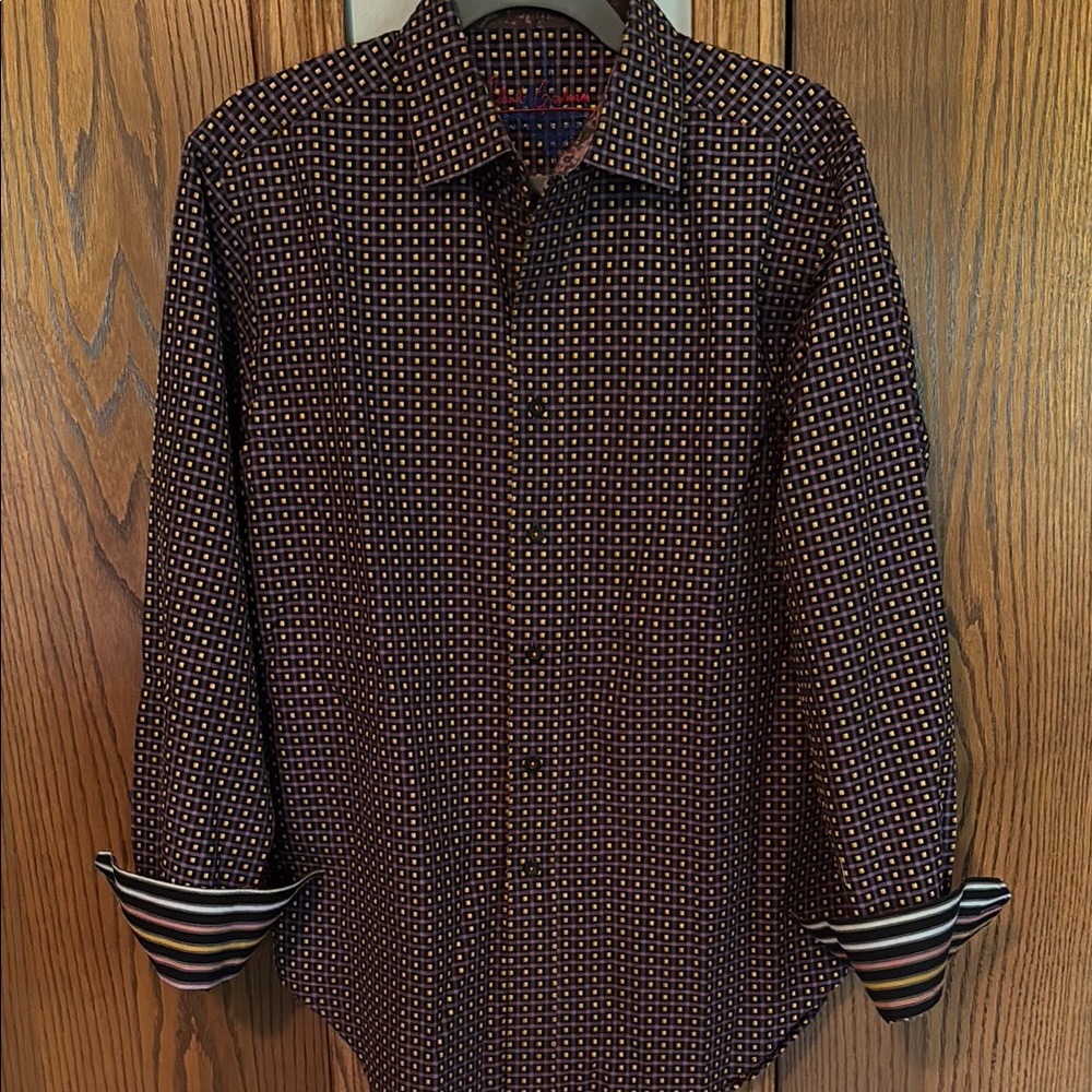 Robert Graham Geometric Pattern Shirt - Black and Gold